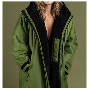 Dryrobe Vorauszahlung Lang Ã„rmel Ã„ndern Kleid V3 DR104V3 - Dunkel GrÃ¼n / Black